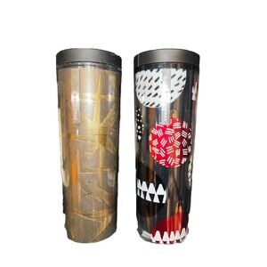 Starbucks 2013 Holiday Ornament & Gold Star Travel Mugs Tumblers Winter Lot Of 2
